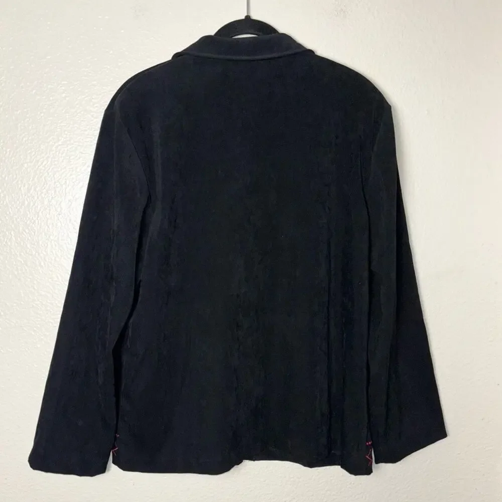 JM collection by Jennifer Moore Embroidered Black Jacket/Shacket Woman's Size 12